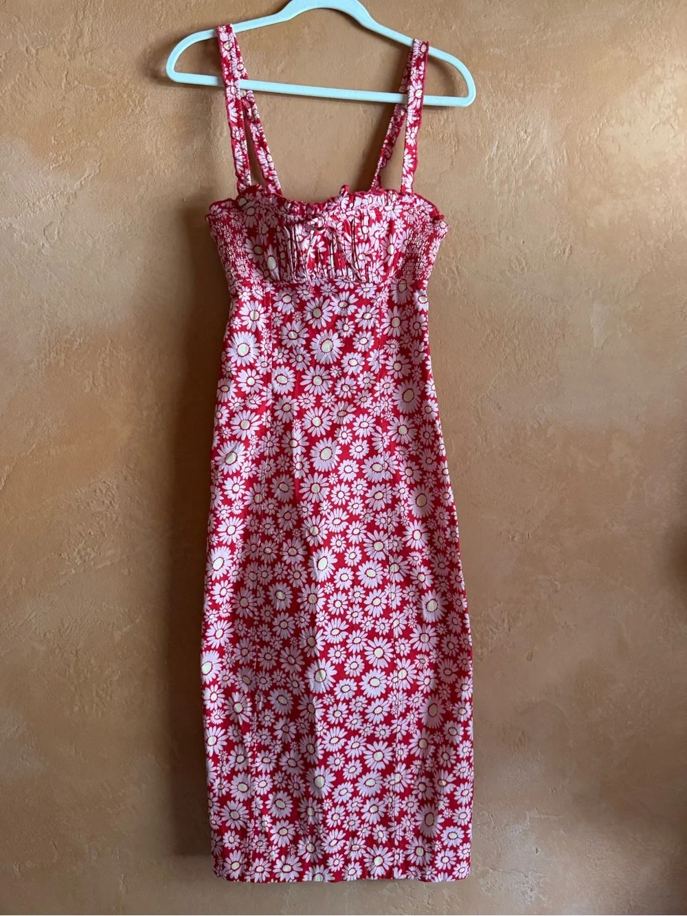 Free People Lucinda Tomato Daisy Floral Corset Dress NWT Size S $148